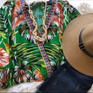 Summer blouse green in color size large